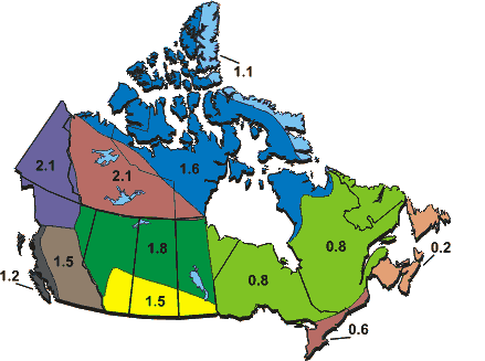 Annual Temperature Trends in Canada - Current Results