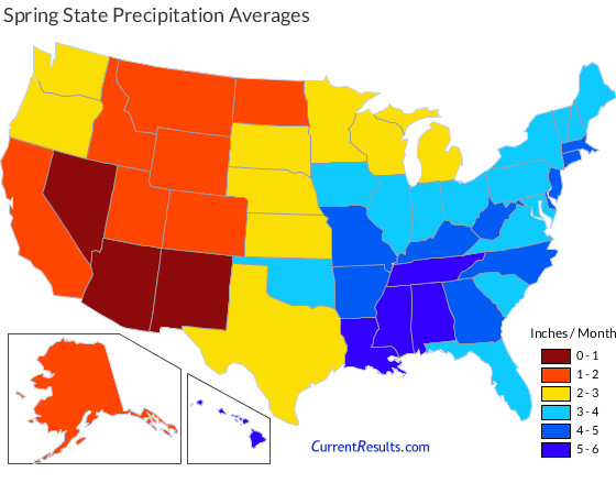 Usa State Precipitation Mapped For Each Season Current Results