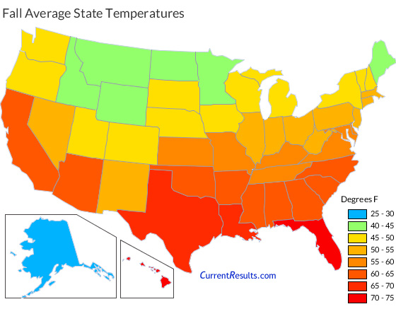 temperature map of the us Usa State Temperatures Mapped For Each Season Current Results temperature map of the us